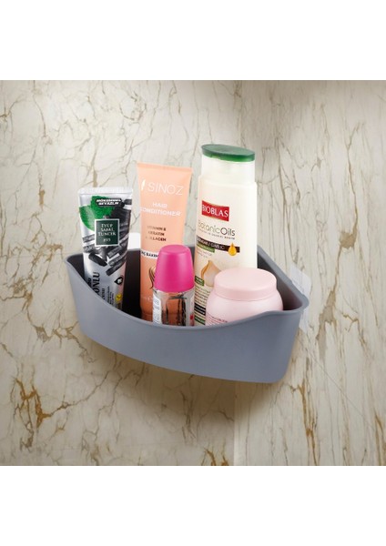 Yapışkanlı Üçgen Banyo Rafı