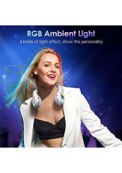LED Işıklı Taşınabilir Kişisel Fanlı Boyun Fanı Soğutma Giyilebilir Fan (Yurt Dışından)