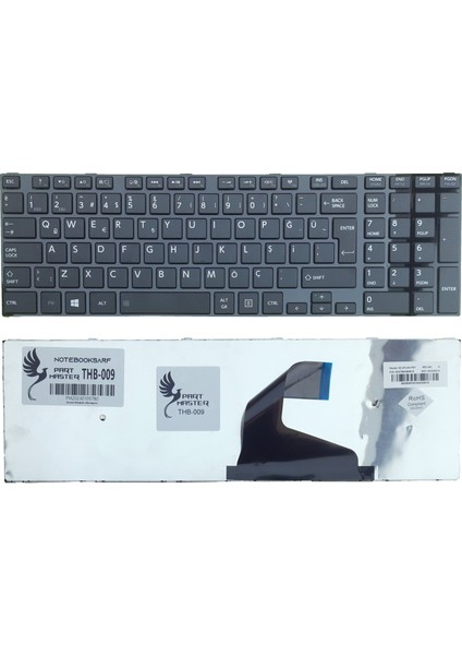 Toshiba Satellite C55-A-176, C55-A-1NU, C55D-A-14X Klavye (Siyah