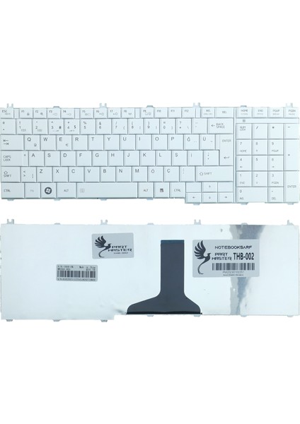 Toshiba Satellite C660-283, L650-18X, L650-1C3 Klavye (Beyaz)