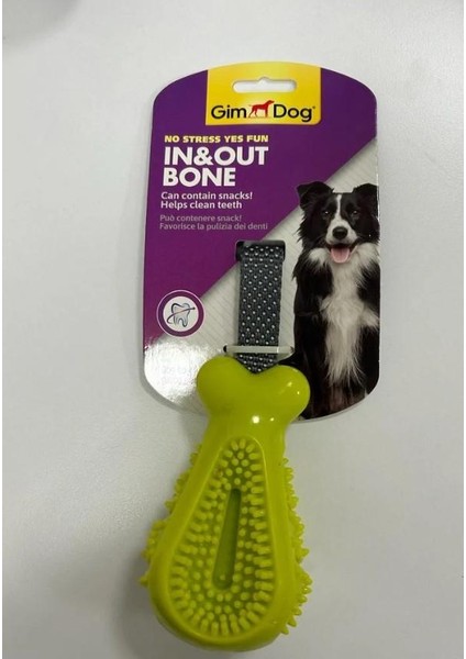 Kemik Şeklinde Çekiştirmeli Köpek Ödül Oyuncağı Yeşil