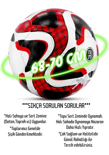 Futbol Topu Profesyonel El Dikişli Ultra Dayanıklı Sert Zemin Halı Saha Topu P606 No:5