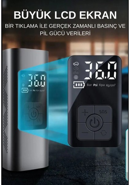 Dijital Lastik Şişirme Kompresörü Pompası Fenerli 150 Psi Hava Pompası Taşınabilir Çakmaklık Girişli fiyatları