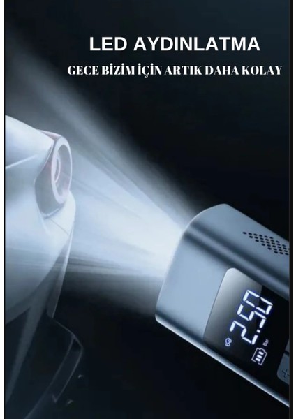 Dijital Lastik Şişirme Kompresörü Pompası Fenerli 150 Psi Hava Pompası Taşınabilir Çakmaklık Girişli modelleri