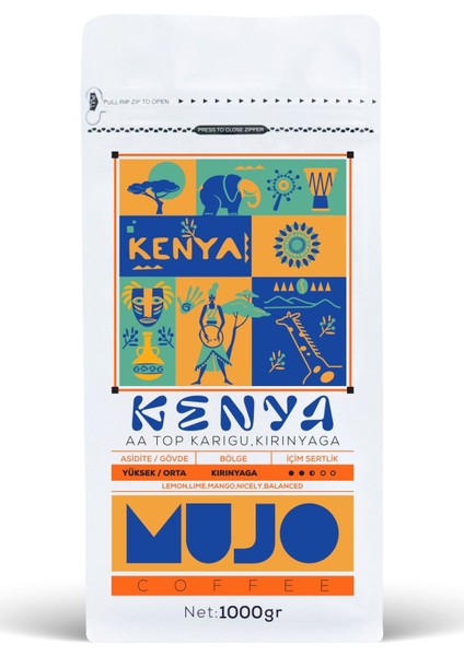 Kenya Aa Top Karigu, Kirinyaga Çekirdek Kahve-1000gr