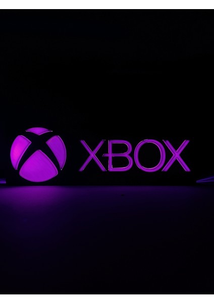Xbox - Rgb LED Işıklı 3 Boyutlu Tabela - 20CM x 6.5cm x 2cm (Bluetooth Kontrollü)