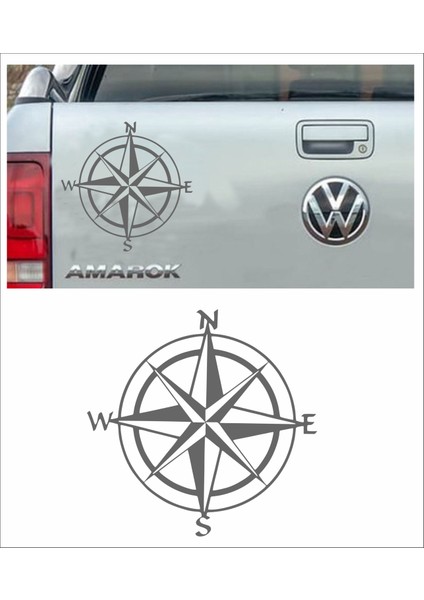 Pusula 4x4 Offroad Adventure Kamp Araba Oto Karavan Motosiklet Sticker 00080