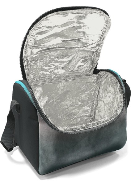 Kids Turkuaz Gri Batik Üç Bölmeli Çekçekli 3'lü Çanta Seti SET0123968 fırsatları