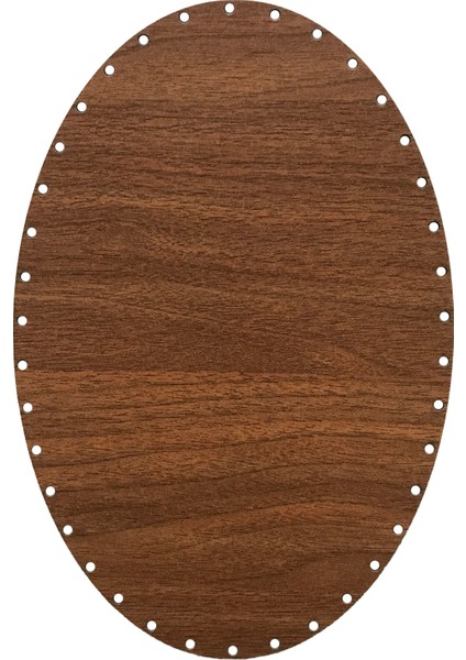 Rattan Örgü Plakası Rattan Tabanı 30X20 cm Elips Oval 3mm Çift Yüz Boyalı Ceviz
