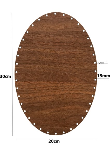 Rattan Örgü Plakası Rattan Tabanı 30X20 cm Elips Oval 3mm Çift Yüz Boyalı Ceviz fiyatları