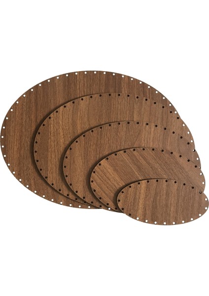 Rattan Örgü Plakası Rattan Tabanı 30X20 cm Elips Oval 3mm Çift Yüz Boyalı Ceviz modelleri