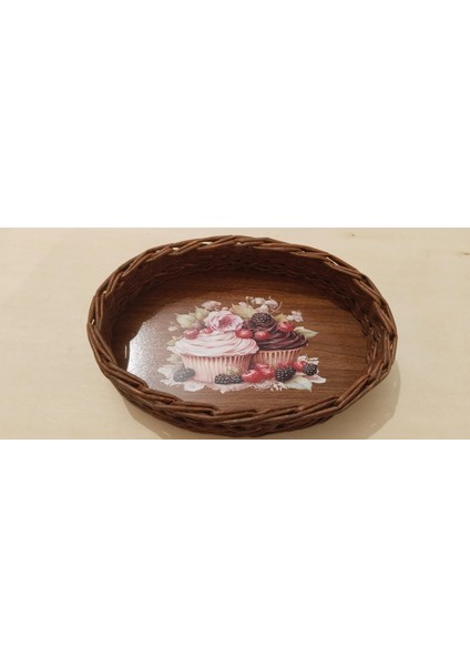 Rattan Örgü Plakası Rattan Tabanı 30X20 cm Elips Oval 3mm Çift Yüz Boyalı Ceviz fırsatları