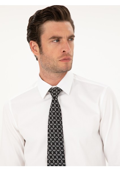 Erkek Beyaz Slim Fit Pamuk Klasik Gömlek 50285570-VR013 fiyatları