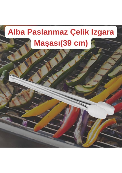 Alba Paslanmaz Çelik Izgara Maşası(39CM)