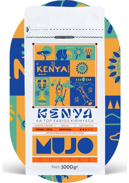 Kenya Aa Top Karigu, Kirinyaga Çekirdek Kahve 1000 gr