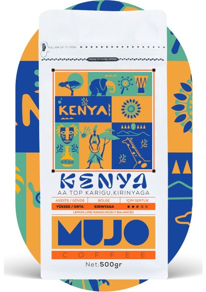Kenya Aa Top Karigu, Kirinyaga Çekirdek Kahve 500 gr