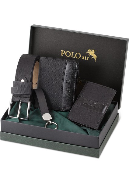 Kemer Cüzdan Kartlık Anahtarlık Set Hediyelik Kutusunda Hm-10