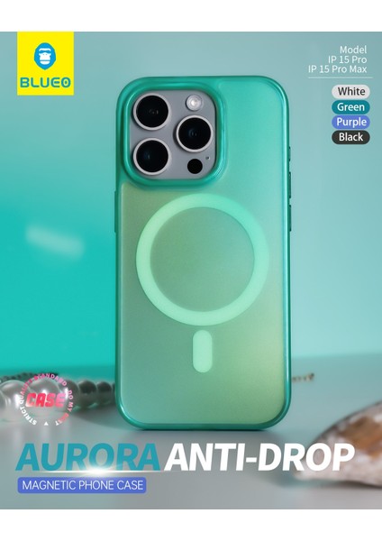 iPhone 15 Aurora Magsafe Uyumlu Anti-Drop Telefon Kılıfı