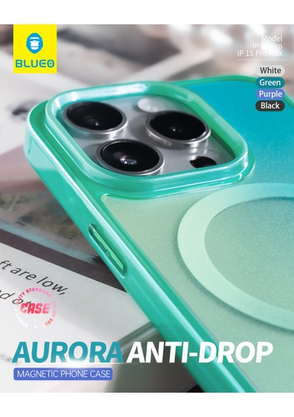 iPhone 15 Aurora Magsafe Uyumlu Anti-Drop Telefon Kılıfı