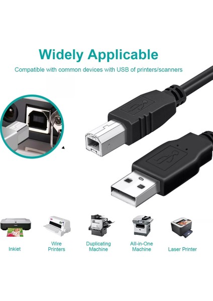 1.5 M USB Yazıcı Kablosu USB 2.0 Yazıcı Tarayıcı Kablosu modelleri