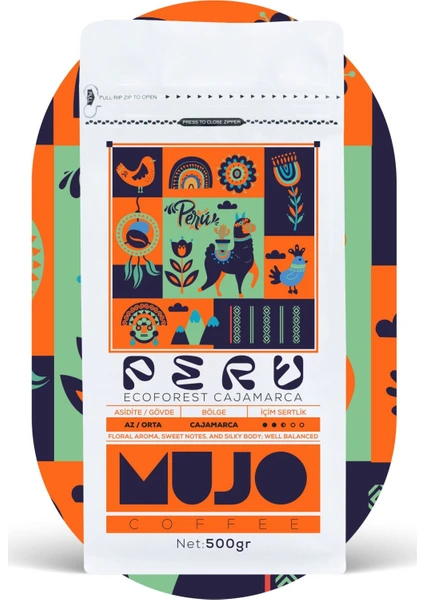 Mujo Coffee Peru Ecoforest Cajamarca Çekirdek Kahve-500gr