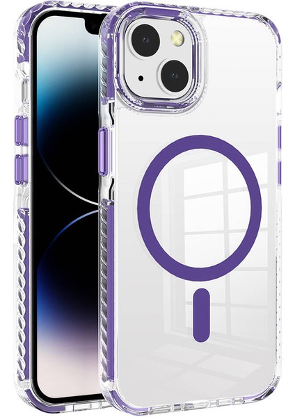 Apple iPhone 14 Kılıf Magsafeli Airbagli Nana Kapak Mor