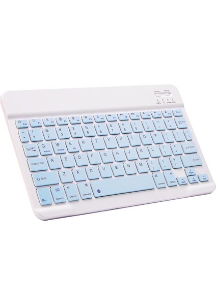 Tcl Tab 10S 10.1" Uyumlu Kablosuz Bluetooth Şarj Edilebilir Mini Q Klavye - Mavi
