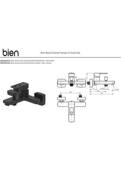 Salvo Plus Colours Banyo Bataryası Mat Siyah