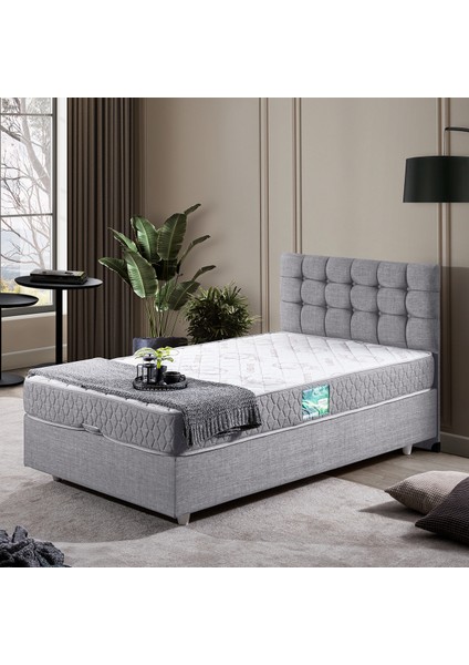 Venedik Tek Kişilik Baza Başlık Comfort Yatak Seti - Açık Gri