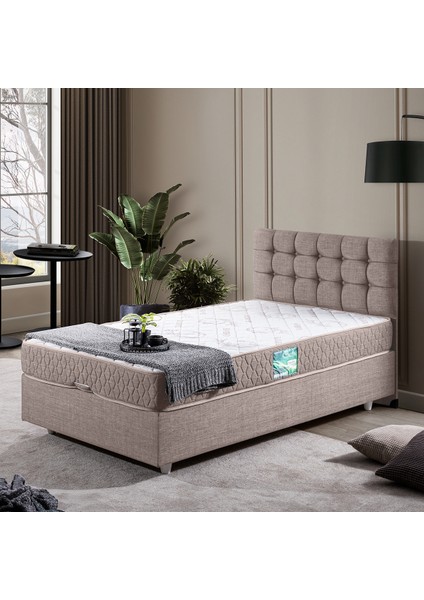 Venedik Tek Kişilik Baza Başlık Comfort Yatak Seti - Kahve