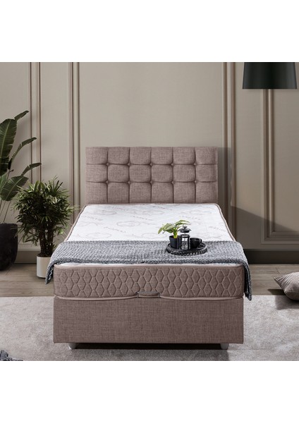 Venedik Tek Kişilik Baza Başlık Comfort Yatak Seti - Kahve