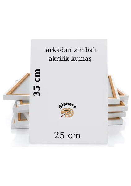 Lüks Akrilik Boya Seti 6X75 ml Artdeco Lu Set Ipek Fırçalı + 25X35 Tuval Sanatsal Set Canlı Renkler