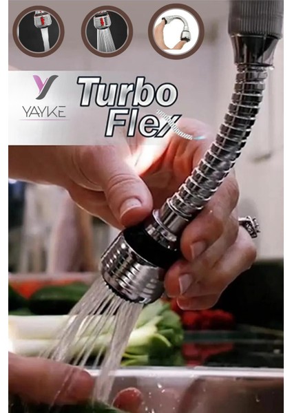 Su Tasarruf Başlığı Musluk Ucu Fıskiyesi Armatür Su (Turbo Flex)