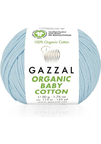 Organic Baby Cotton El Örgü İpi Kristal Mavi 423