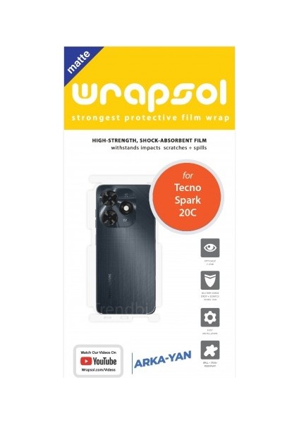 Tecno Spark 20C Arka Yan Koruyucu Hd Film