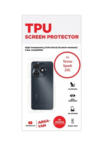 Tecno Spark 20C Arka Yan Koruyucu Hd Film fiyatları