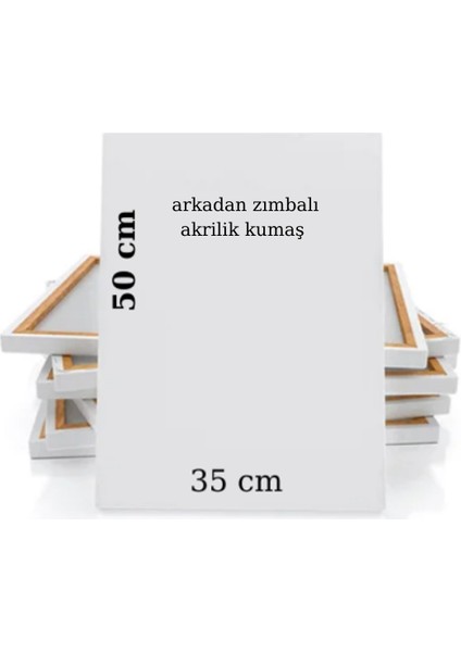 Lüks Akrilik Boya Seti 6X75 ml Artdeco Lu Set Ipek Fırçalı + 35X50 Tuval Sanatsal Set Canlı Renkler