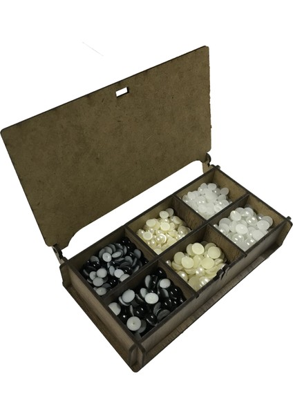 Yarım Inci Süsleme Boncuk Seti 6 x 20 Gram (Ahşap Kutulu) fiyatları