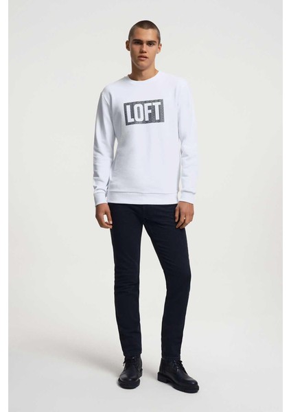 Beyaz Erkek Sweatshirt LF 2031655