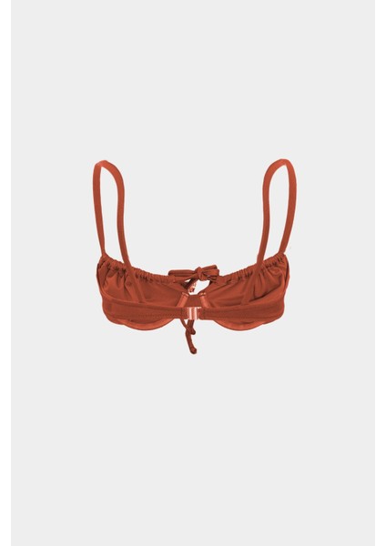 Premium Büzgü Detaylı Luna Slim Fit Kadın Bikini Üstü fırsatları