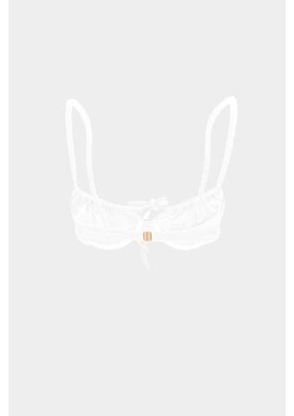 Premium Büzgü Detaylı Luna Slim Fit Kadın Bikini Üstü fırsatları