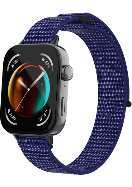 Huawei Watch Fit 3 Hasırlı Kordon Woven Sport Loop Lacivert