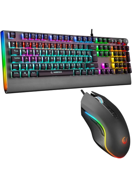 KB-R210 Favory  Kristal Blue Switch Mekanik & SMX-R79 X-Runner  Siyah 10000DPI Gaming & Oyuncu Set