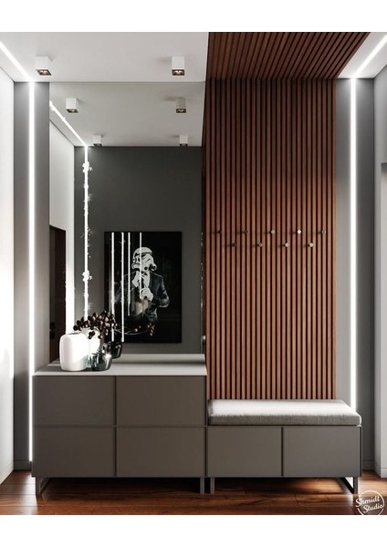 Keçeli Dekoratif Akustik Ahşap Panel – Bambu Renk (60X240CM). fiyatları