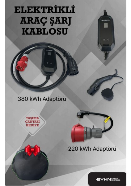 Tip 2 Elektrikli Araç Şarj Kablosu Seti