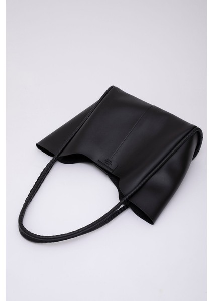 Tekno Trust Basic Siyah SHK76 Çıtçıtlı Fitil Askılı Suni Deri Makyaj Çantalı Büyük Boy Kadın El ve Omuz Çantası indirimleri