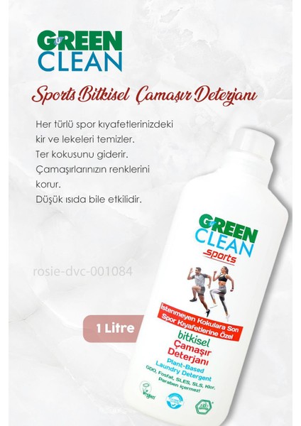Green Clean Likit Sabun 5 Lt, Sports Çamaşır Deterjanı 1 Lt, Sensitive Yumuşatıcı 1 Lt ve Rosıe