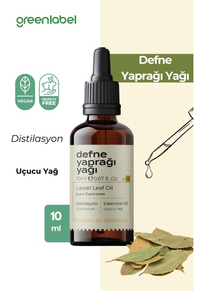 Green Label Defne Yaprağı Yağı %100 Doğal Ve Saf 10ml