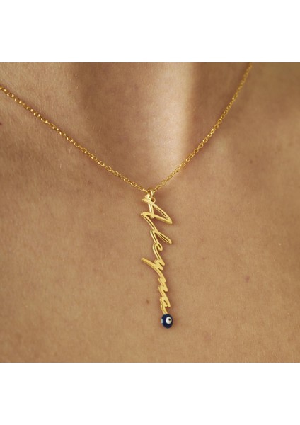 Nazar Boncuklu Imza Kolye modelleri