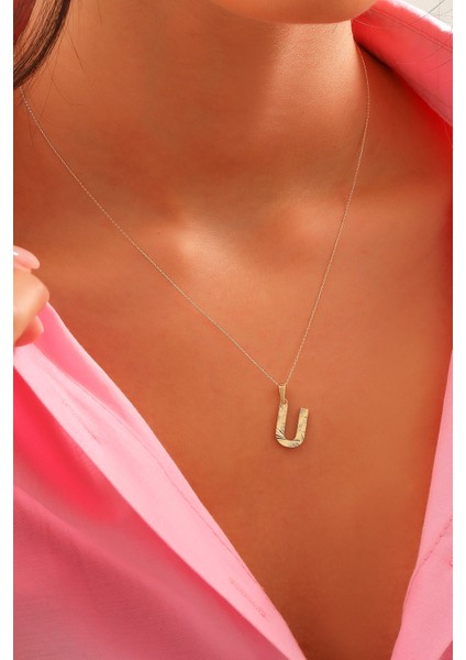 14 Ayar Altın U Harfi Kolye Ucu Parlak Kalemli Işıltılı Zincir Dahil Değildir indirimleri